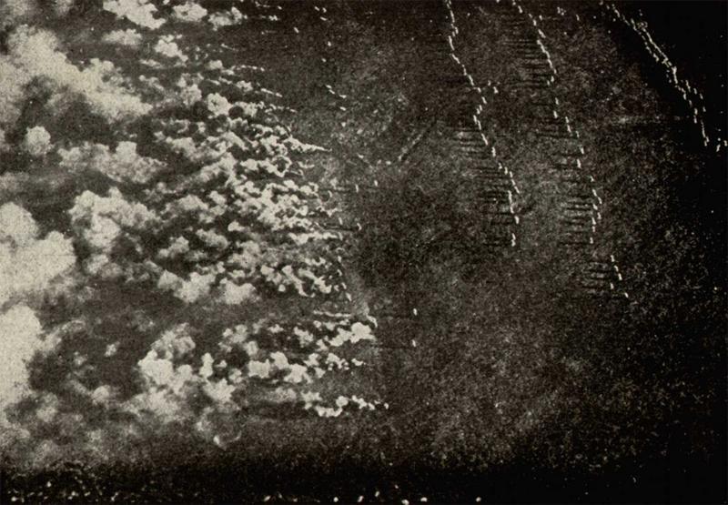 Аэрофотосъемка германской газовой атаки на восточном фронте