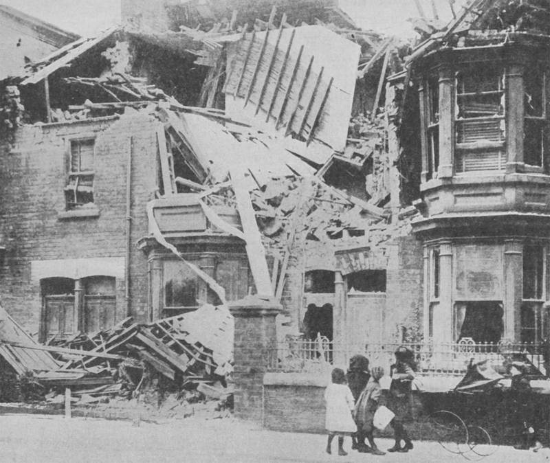 Дом в Хартпуле, разрушенный германской артиллерией