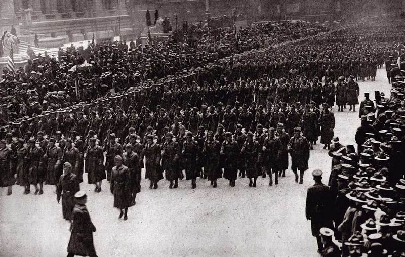 Парад американской армии, Вашингтон, 22 февраля 1918